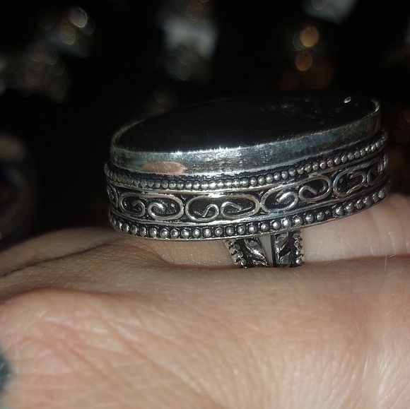 Silver Sheen Obsidian Ring Size 6.5 - Picture 4 of 7
